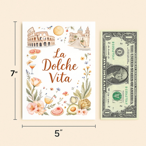 Italian Illustrated Modern Greeting Card - Size