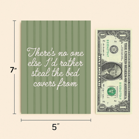 Funny Romantic Card Steal the Covers Premium Illustrated Design - Size