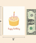 Funny Birthday Greeting Card with Illustrated Cake Design - Size