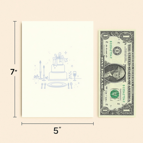 Elegant Wedding Greeting Card Modern Cake Design - Size