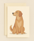 Golden Retriever Dog Illustration Cute Blank Greeting Card product image