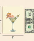 Funny Birthday Greeting Card Woman in Martini Glass - Size