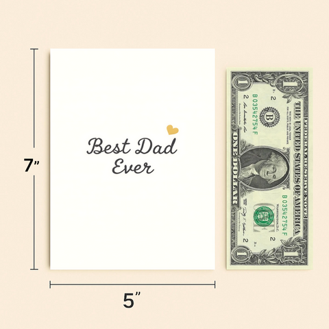 Funny Dad Card with Heart Accent - Size