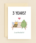 Anniversary Greeting Card Cute Bee Leaf Design - Front