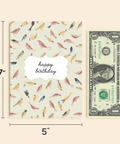 Funny Birthday Greeting Card Illustrated Birds - Size