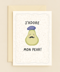 Funny French Pear Greeting Card Cute Illustrated Design - Front