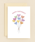 Funny Birthday Greeting Card Heart Balloon Design - Front