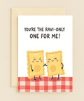 Funny Romantic Greeting Card Cute Ravioli Illustration - Front