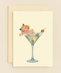 Funny Birthday Greeting Card Woman in Martini Glass - Front