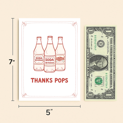 Funny Fathers Day Card Retro Soda Bottle Design - Size
