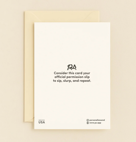 Funny Birthday Card Modern Cocktail Design - Back