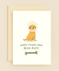 Funny Dog Sympathy Card with Cone Puppy Drawing - Front