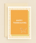 Thanksgiving Greeting Card Cute Dog Illustration - Front