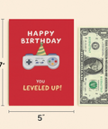 Level Up Birthday Gamer Card - Size