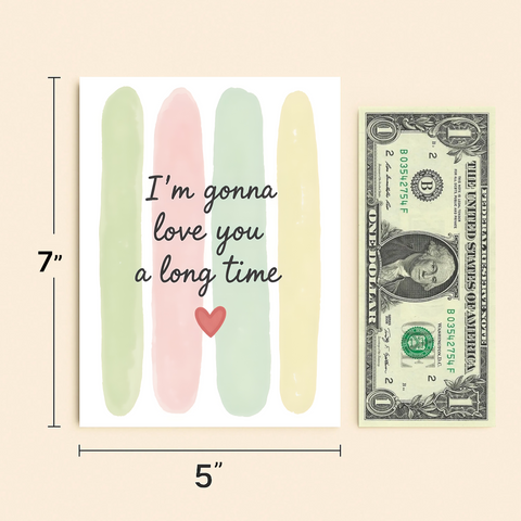 Romantic Greeting Card Cute Heart Design - Size