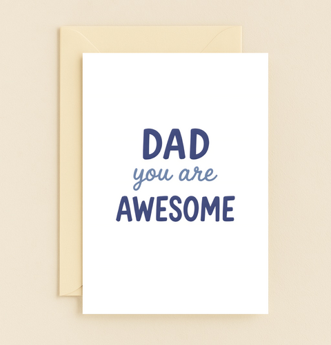 Funny Dad Greeting Card Bold Modern Typography - Front