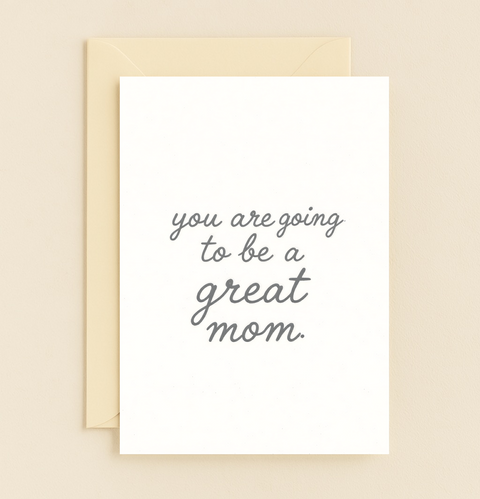 New Mom Greeting Card Modern Typography - Front
