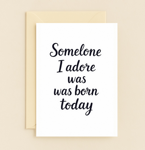 Birthday Greeting Card Cute Minimalist Design - Front