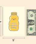 Funny Anniversary Card Cute Honey Bear Design - Size