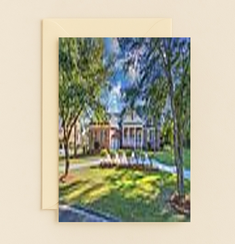 Funny Birthday Card Luxury House Illustration Prime Time Pun - Front