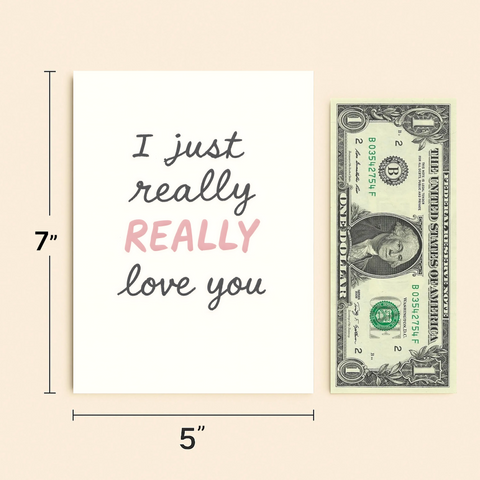 Romantic Greeting Card Modern Calligraphy Design - Size