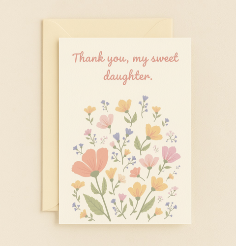 Floral Thank You Card for My Sweet Daughter product image