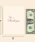 Thank You Card Cute Honey Jar and Bee Design - Size