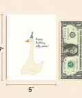 Funny Birthday Card Cute Goose Illustration - Size