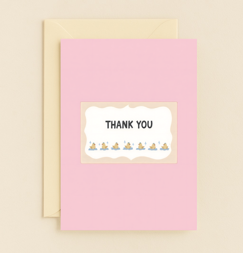 Thank You Card Cute Ducks Design - Front
