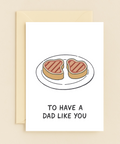 Funny Fathers Day Card Steak Toast Design - Front