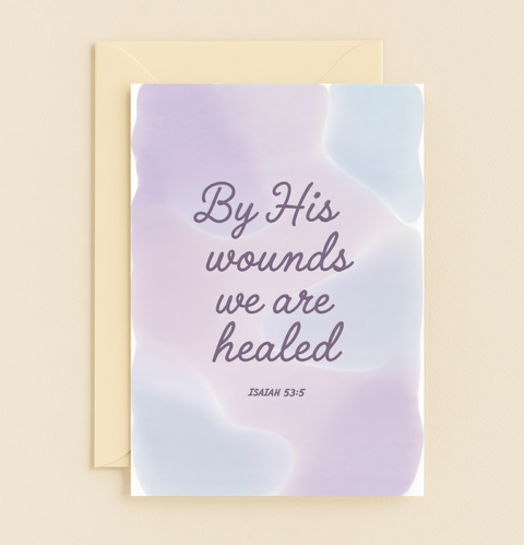 Bible Verse Greeting Card Watercolor Background - Front