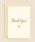 Thank You Greeting Card Floral Modern Design - Front