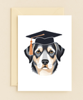 Graduation Card with Cute Dog in Cap - Front