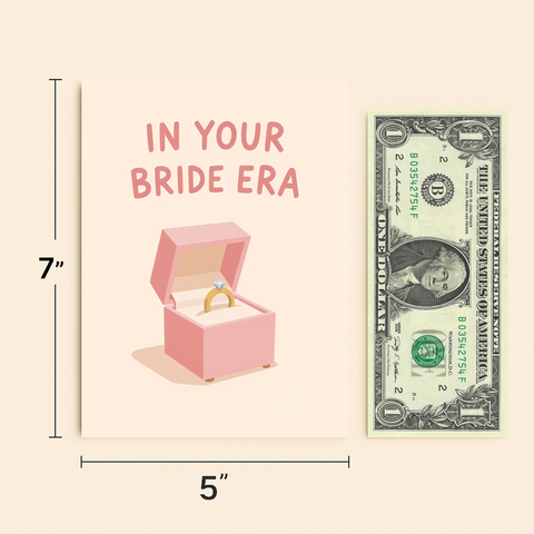 Bridal Greeting Card Ring Box Illustration - Size