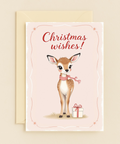 Christmas Greeting Card Cute Deer Illustration - Front