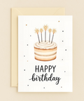 Funny Birthday Card with Cake and Sparklers - Front