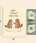 Funny Miss You Card Cute Beaver Illustration - Size