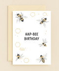 Funny Birthday Greeting Card Illustrated Bee Design - Front