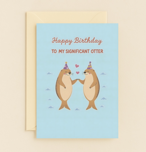 Significant Otter Birthday Card - Front