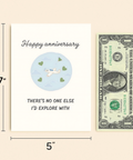 Anniversary Card Cute Airplane Travel Theme - Size