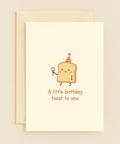 Funny Birthday Card with Toast in Party Hat - Front