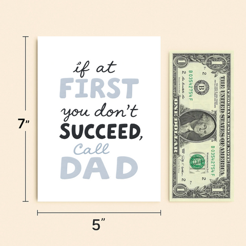 Funny Dad Greeting Card Modern Typography - Size