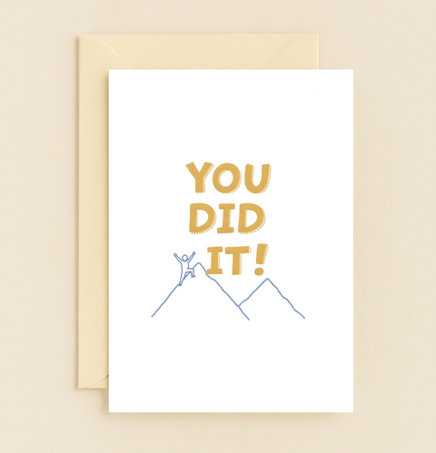 Congratulations Card Mountain Triumph Illustration - Front