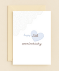 13th Anniversary Card Heart Design Modern - Front