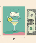 Funny Valentines Card with Cute Margarita Illustration - Size