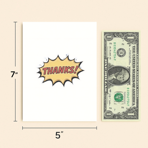 Thank You Card Comic Style Modern Design - Size
