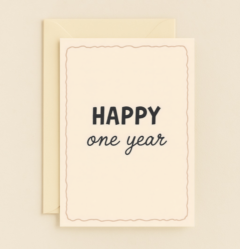 Anniversary Greeting Card Modern Minimalist Design - Front
