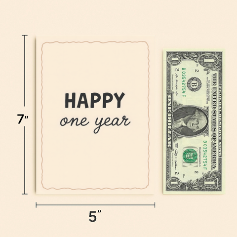 Anniversary Greeting Card Modern Minimalist Design - Size