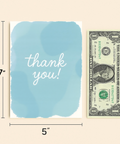 Thank You Greeting Card Modern Watercolor Design - Size