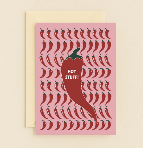 Funny Birthday Greeting Card Hot Pepper Design - Front